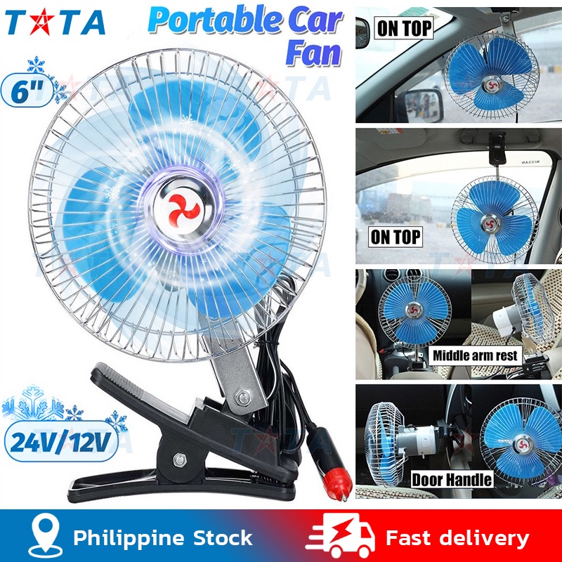 12V 24V Portable Cooling Car Fan Window Dashboard Mini Vehicle Cooler