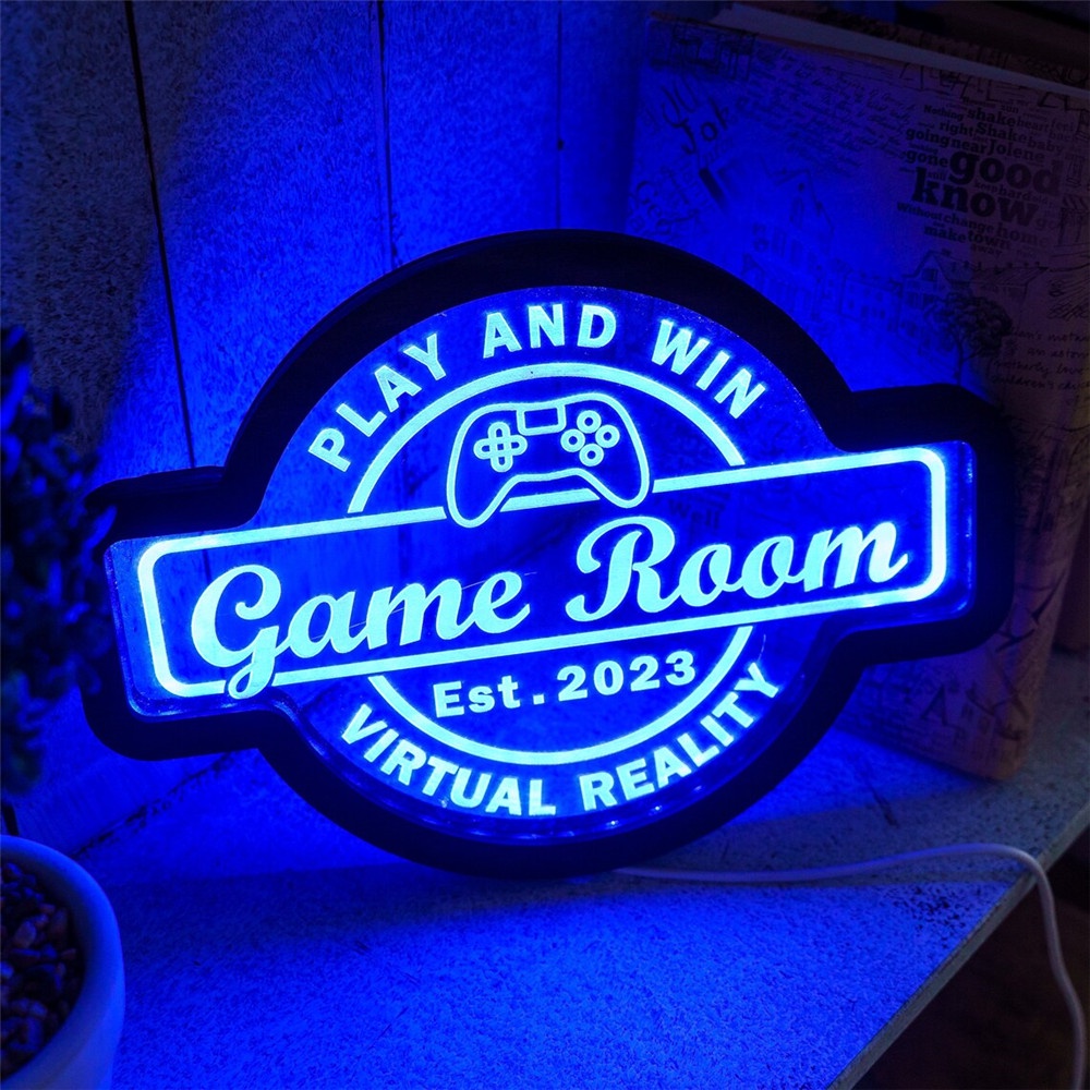 Personalized Gamer Light RGB Neon Sign Laser Engraving Gamer Tag