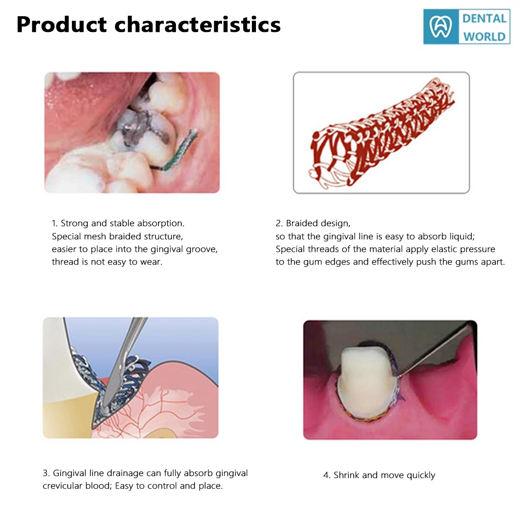 Ultrapak Dental Cord Ultradent Ultrapak E Gingival Retraction Cord – Size  1, Knitted Packing For Dental Use Dental Elastics