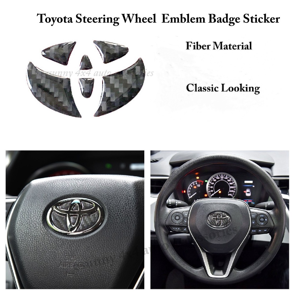Toyota Steering Wheel Fiber Emblem Badge Sticker | Shopee Philippines