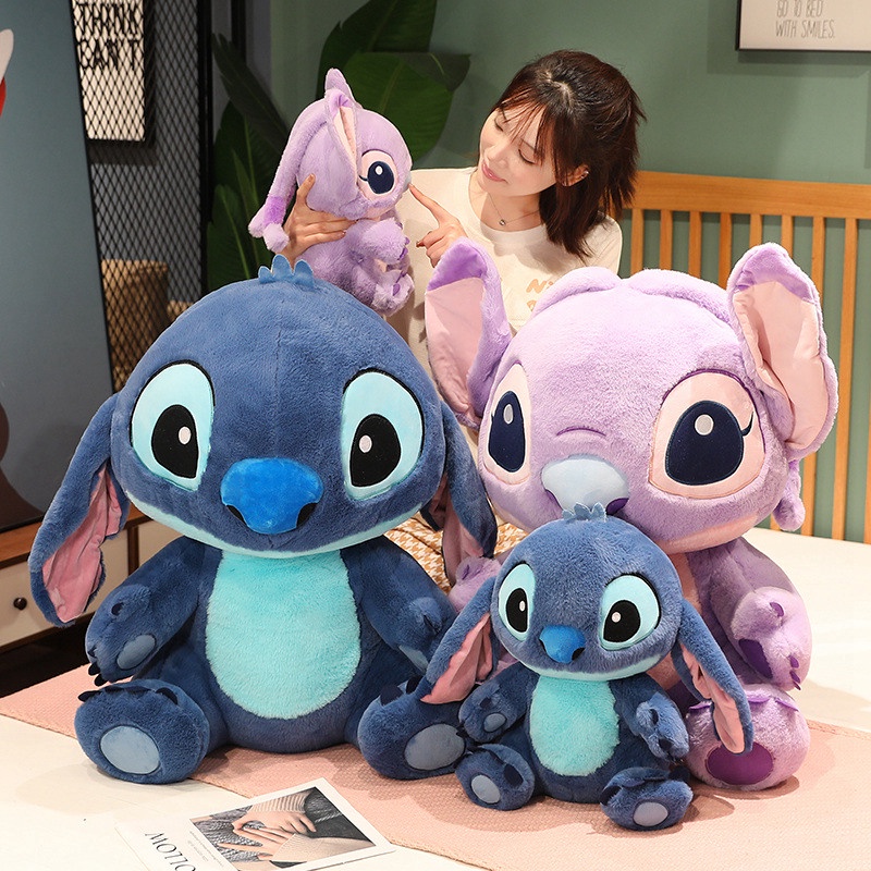 Big Size Stitch And Angel Plush Toy Soft Cuddly Stuffed Anime Cartoon ...