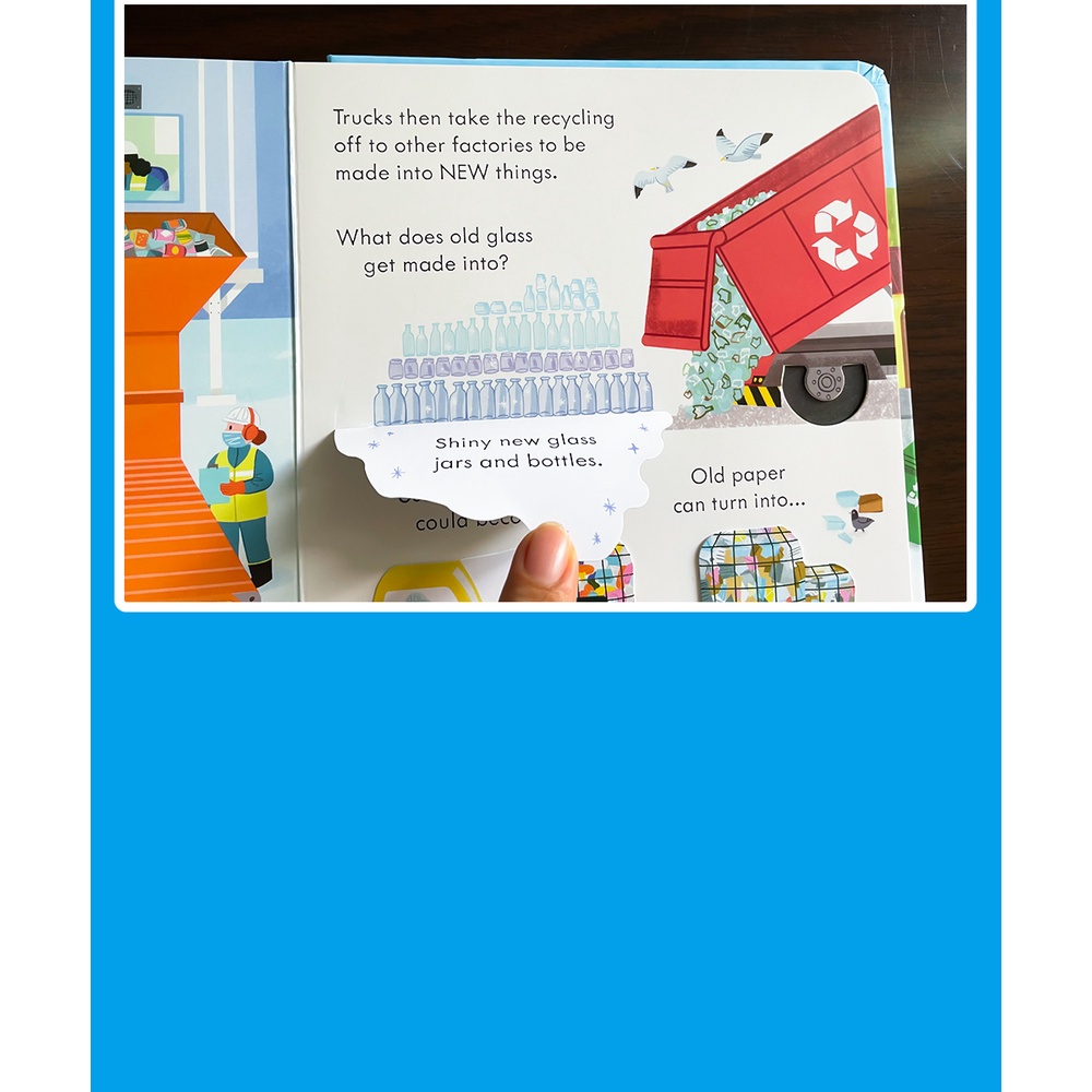 Usborne Peep Inside How A Recycling Truck Works Education 3D Flap Books ...