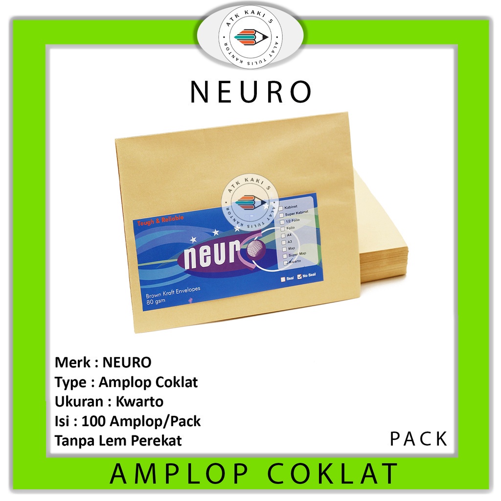 Neuro - Brown Envelope Kwarto Size No Seal - Pack | Shopee Philippines