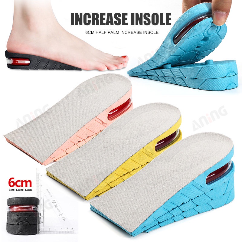 Height Increase half Insoles 3-layer Air Cushion Heel Insert Lift Shoes ...