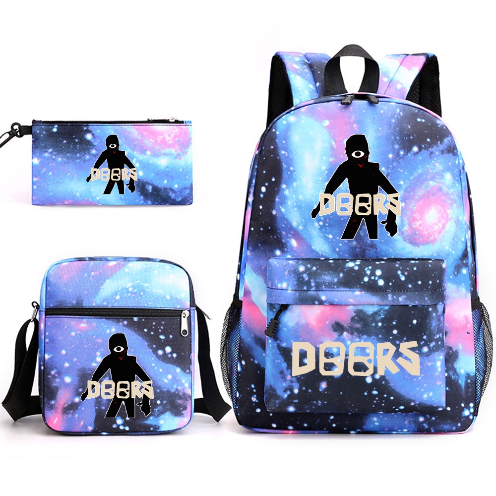 Doors roblox Three-Piece Set School Bag Printed Breathable Practical  Backpack Large Capacity Canvas Bag | Shopee Philippines