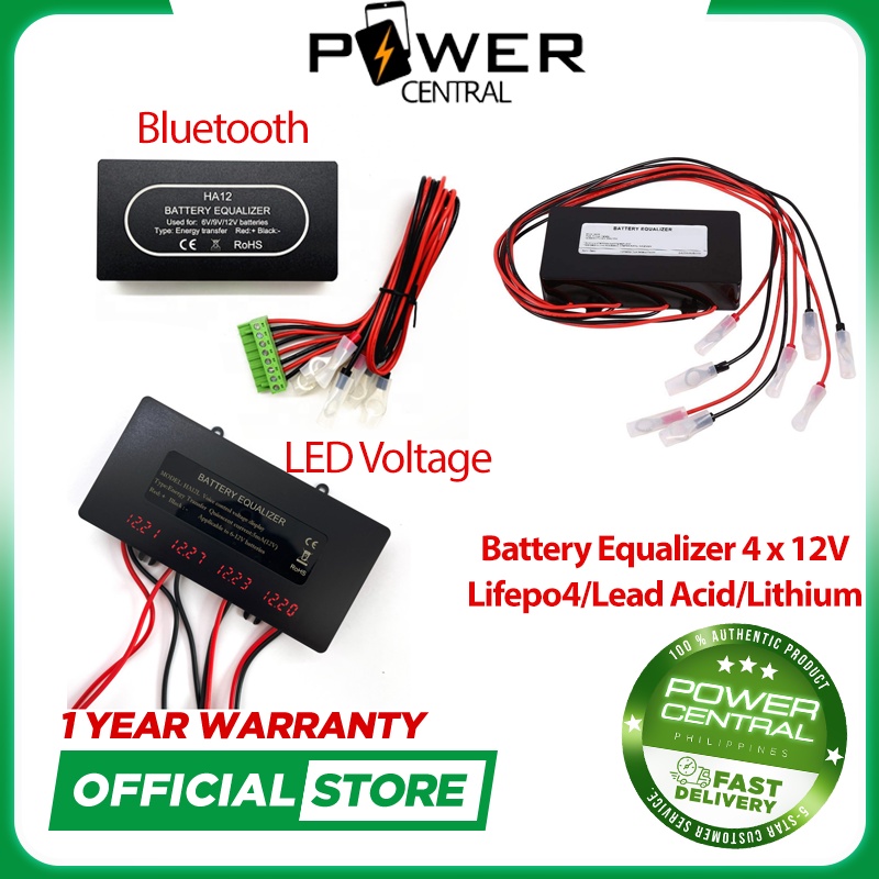 Power Central Battery Equalizer Balancer 4 x 12V 48V Lifepo4 Lead acid  Bluetooth LED 51.2V 12.8V