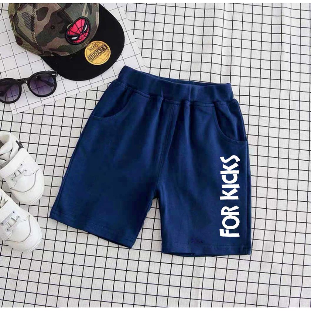 1-5yo boys girls pambahay shorts casual basic bottom navy blue cotton ...