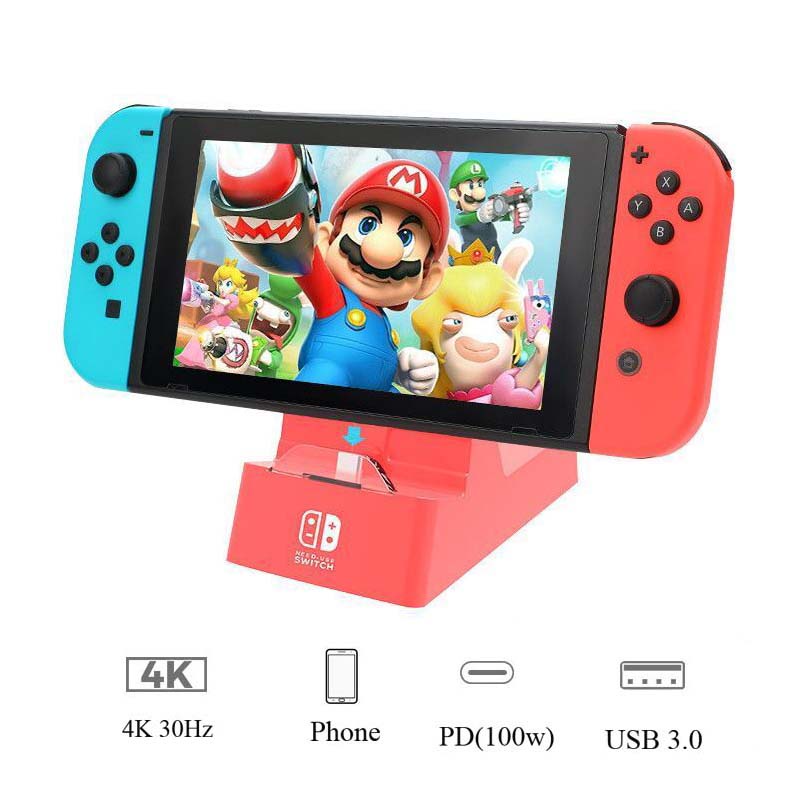 Portable HUB Type-C Hub Dock to 4K Hdmi PD 100W USB For Nintendo Switch ...