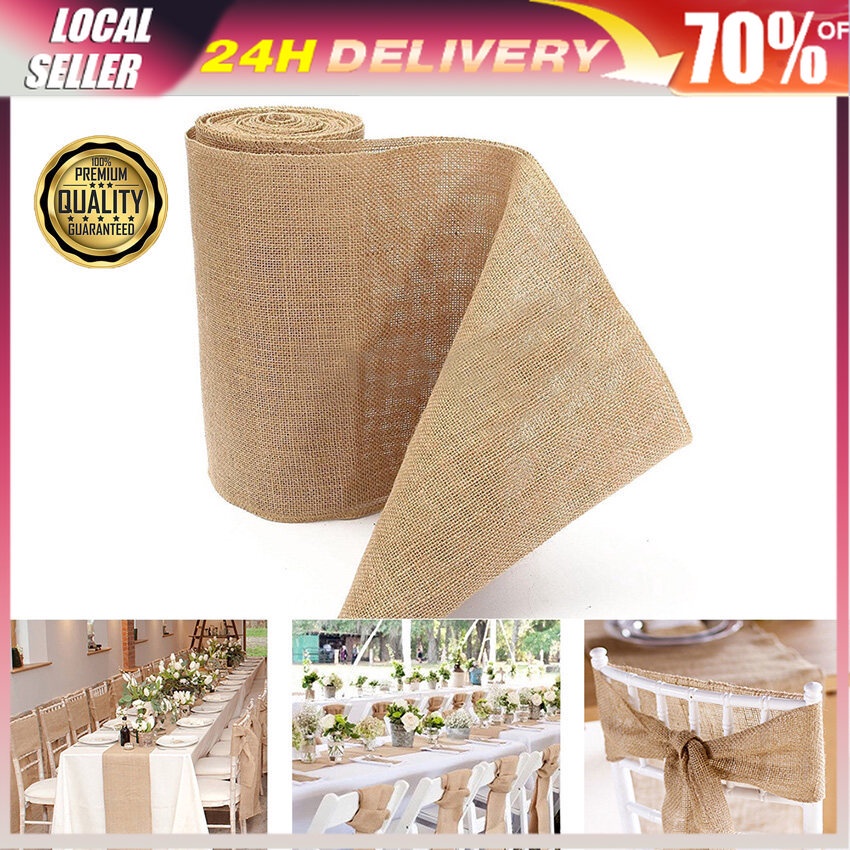 30CM*140300CM Wedding jute fabric Crafts tablecloth jute ribbon Cloth