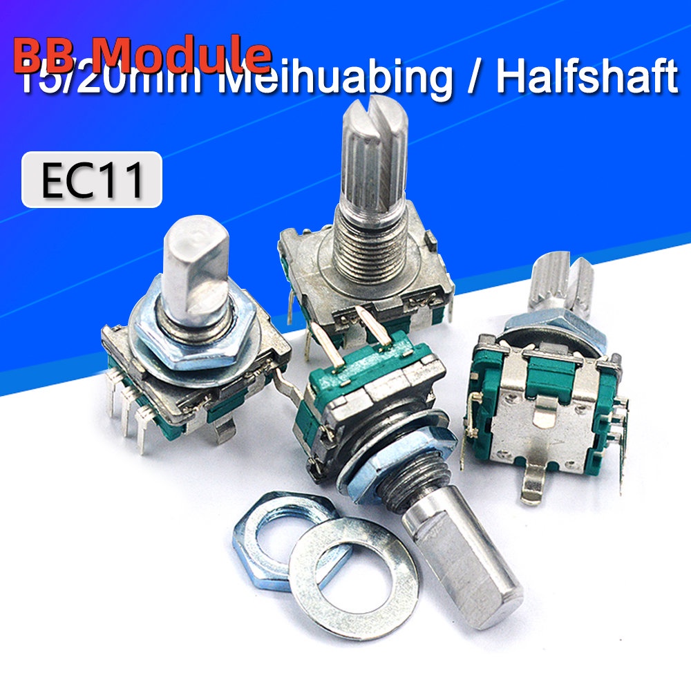 5PCS/LOT 20 Position 360 Degree Rotary Encoder EC11 w Push Button 5Pin ...
