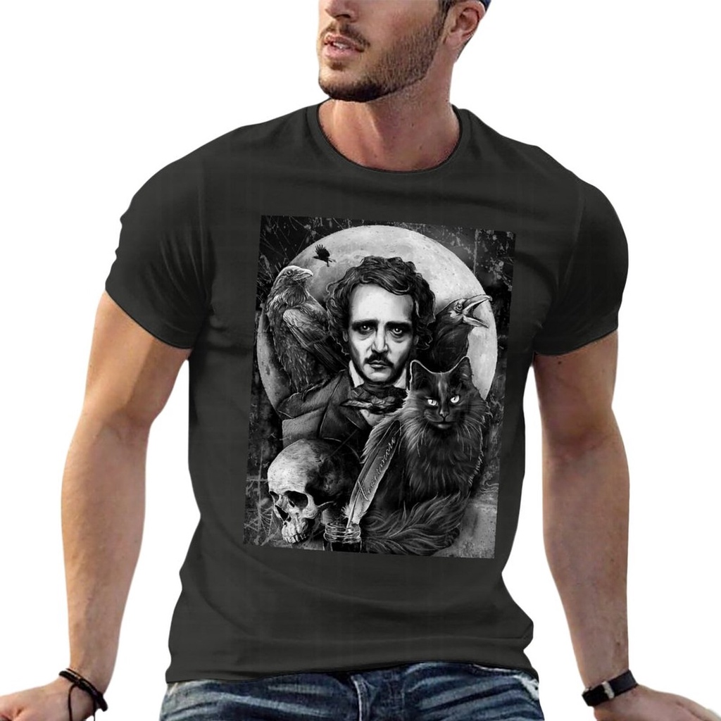 Edgar Allan Poe - Writer Raven Black Cat Annabel Lee Oversized T-Shirts ...