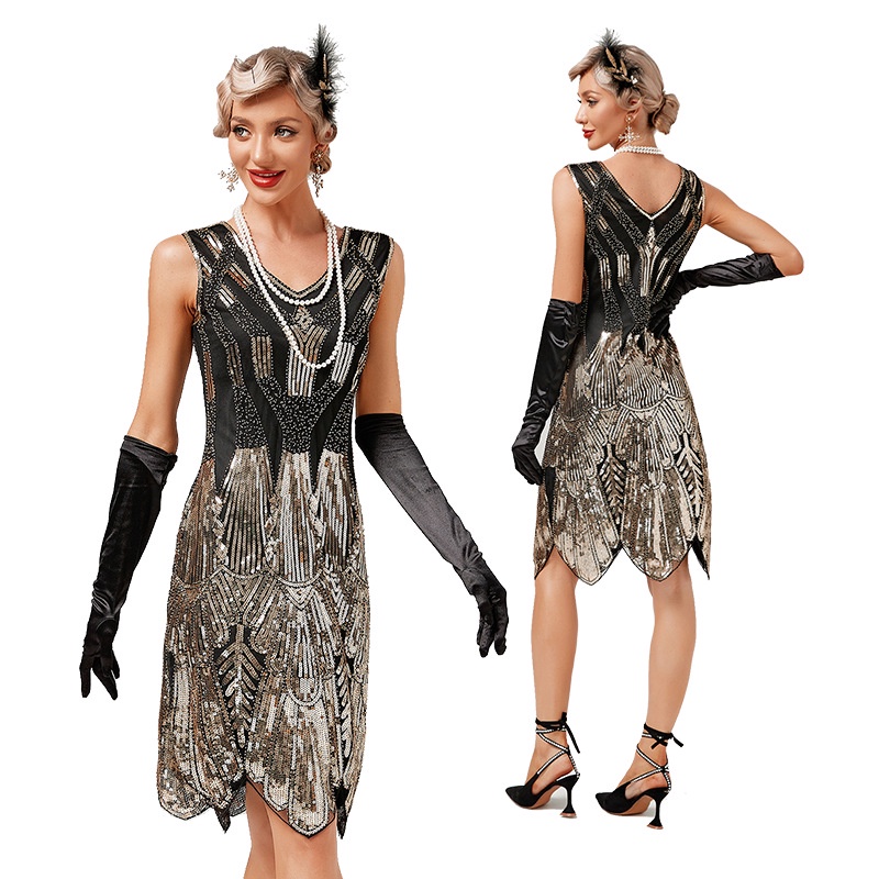 YXL Sparkly Great Gatsby Peaky Blinders Costume 1920's Evening