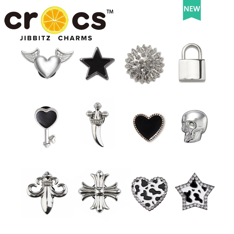 Jibbitz Crocs Charms Silver Metal Shoe Buckle Hole Accessories Handsome ...