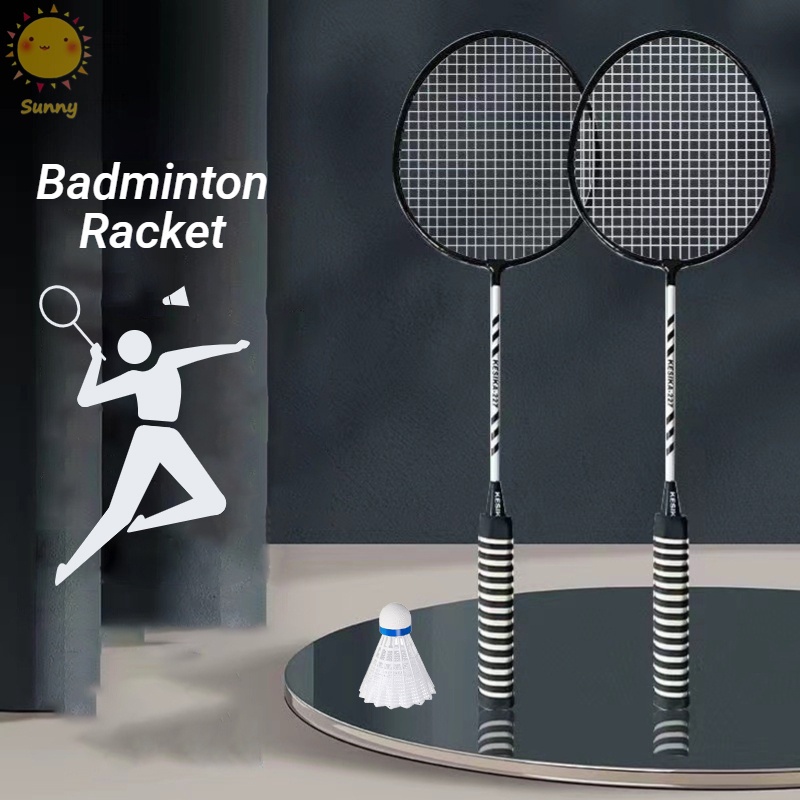 Badminton Racket Set 2pcs with Ball Double Racket for Student Beginners
