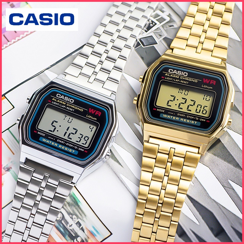 Casio Multifunctional Watch Men Waterproof Luminous Digital Watch A159