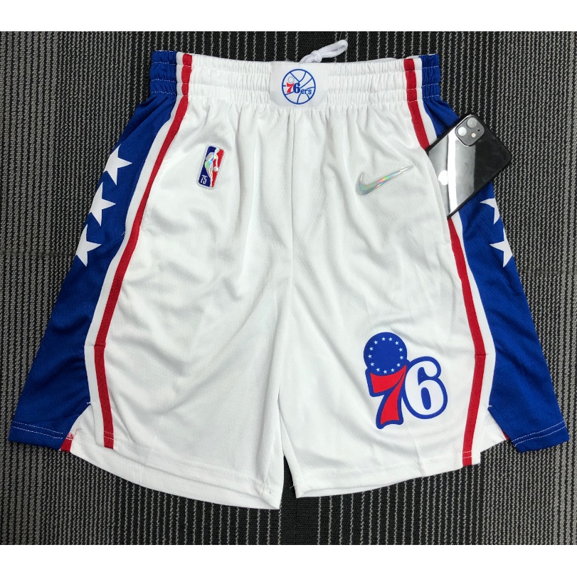 2022 nba Philadelphia 76ers white basketball shorts hot pressed ...