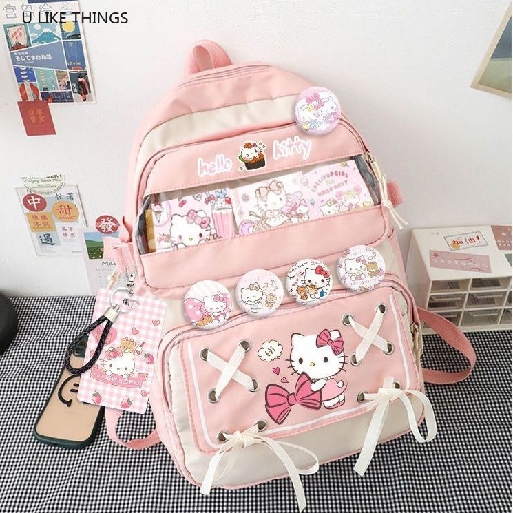 Hello Kitty Peripheral Joint School Bag Japanese Students' Backpack Men ...