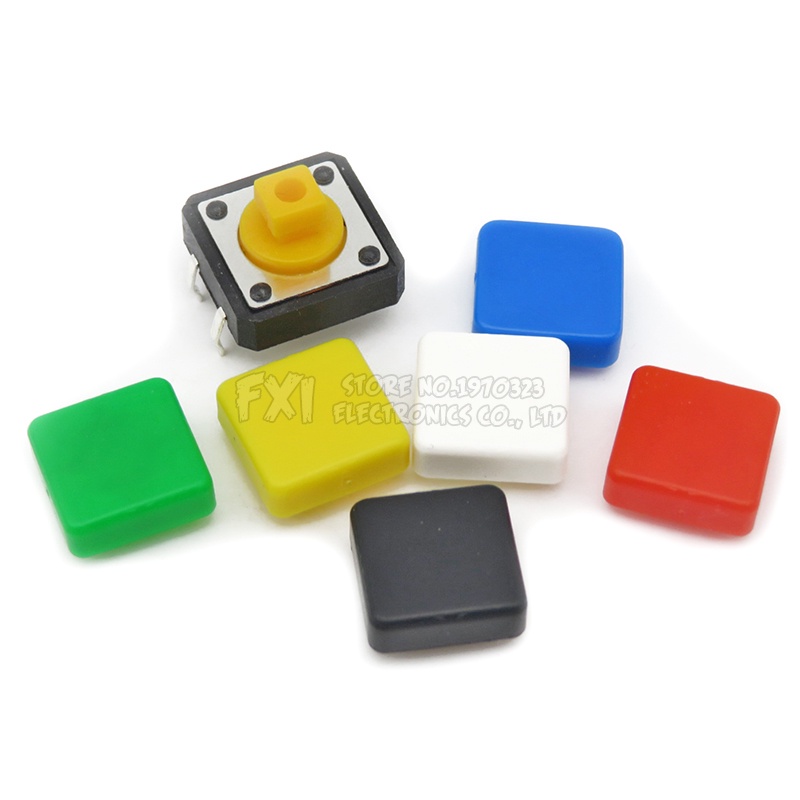 40PCS (20PCS Switch+ 20PCS Cap) 12x12x7.3mm PCB Momentary Tactile Tact ...