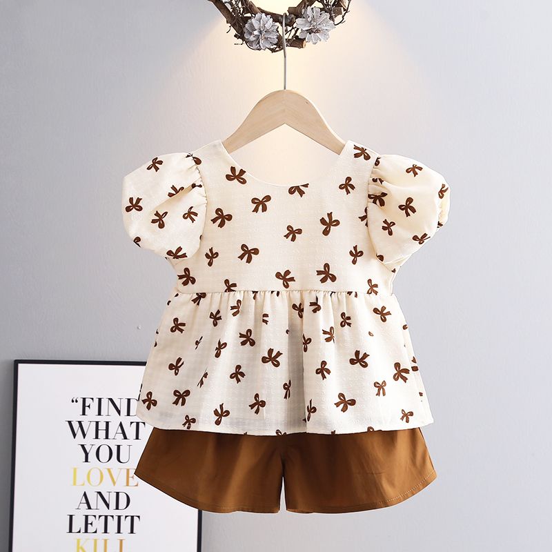 Children girls pure cotton shirt two piece sets Infant Fashion Baby