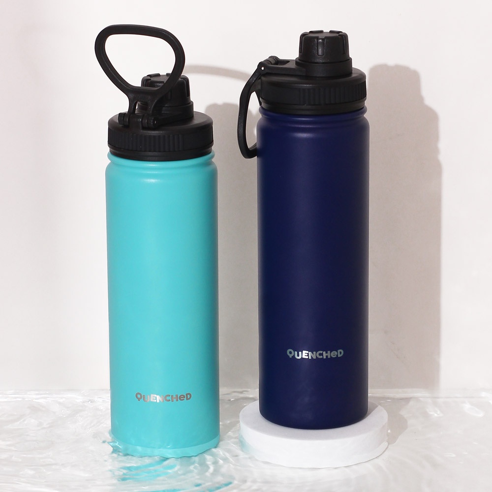 Quenched Thirst 22oz Insulated Water Bottle Bpa Free Stainless Steel Double Wall Vacuum Tumbler 2446