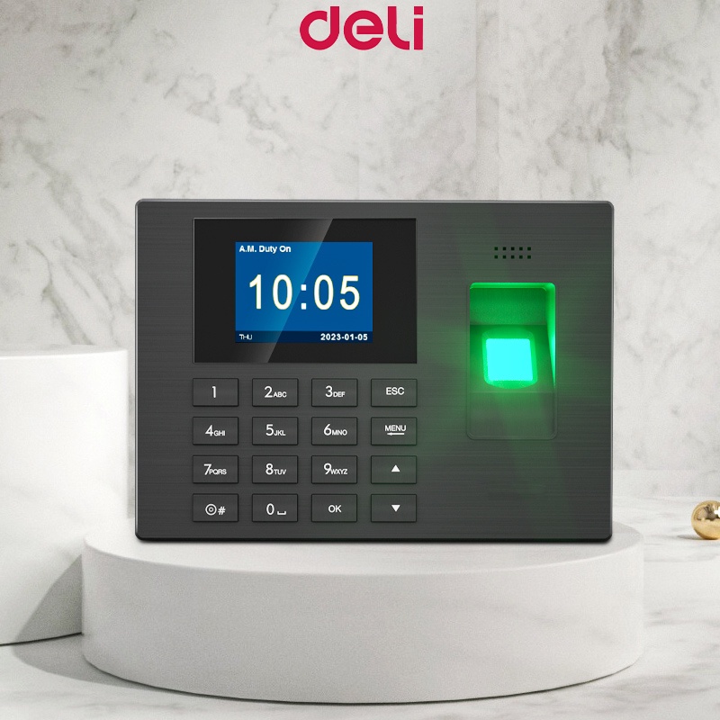 Deli Biometrics Fingerprint Scanner Attendance Machine 2.4'TFT Screen