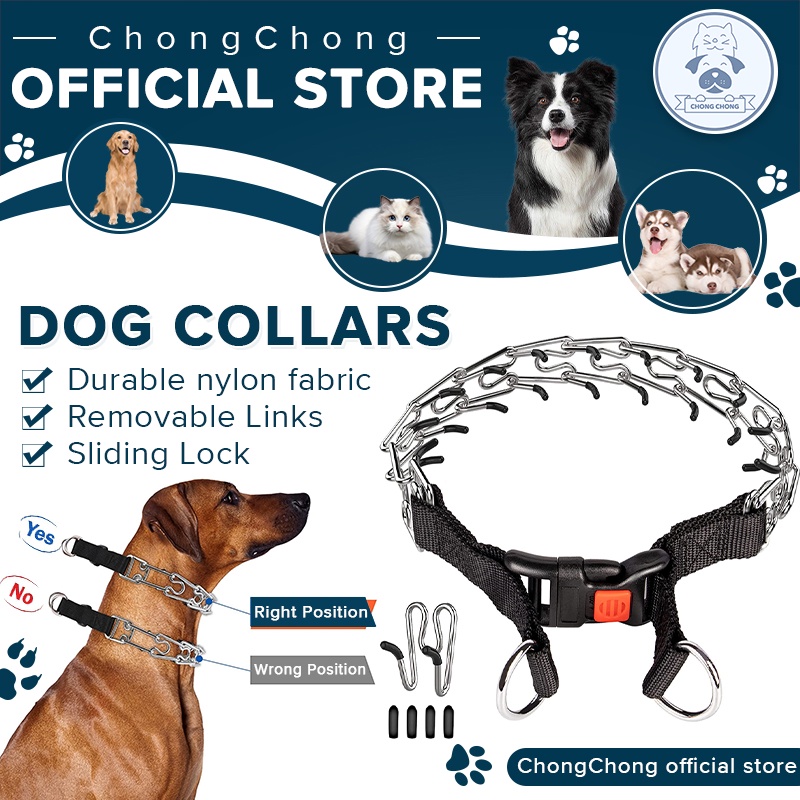 Dog Pinch Training Collar with Quick Release Snap Buckle Dog Prong