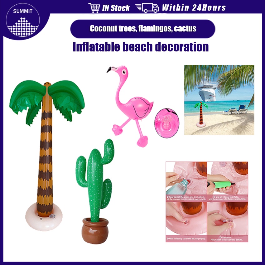 PVC Flamingo Inflatable Balloon Coconut Tree Cactus Reusable Summer ...