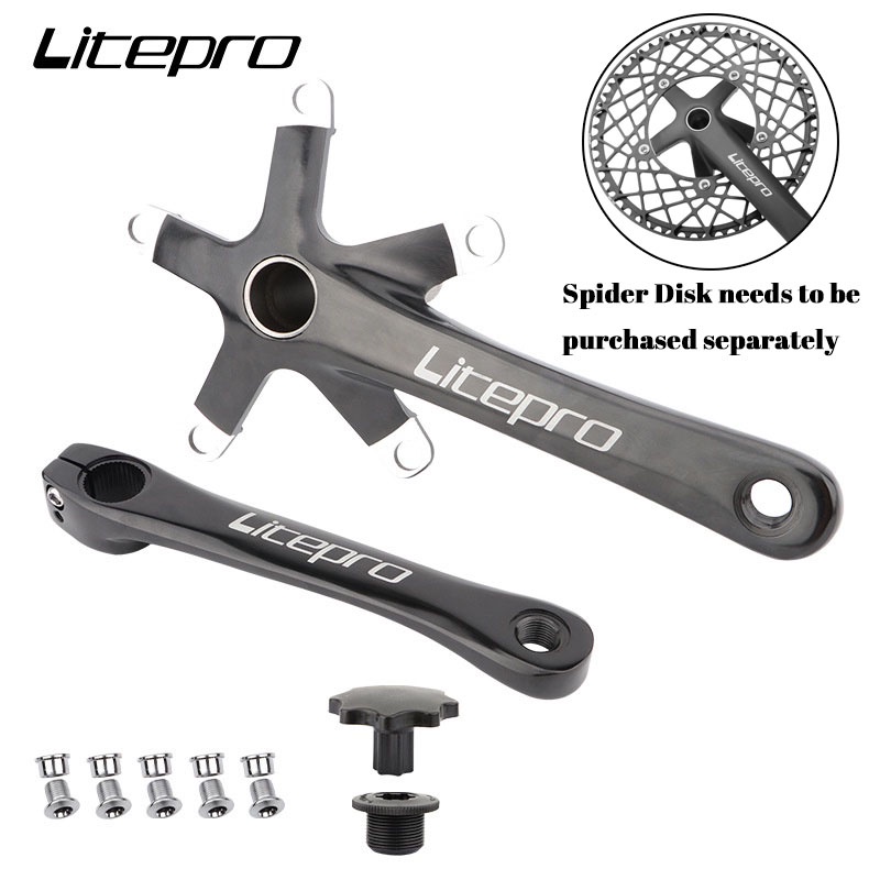 Litepro Crankset Folding Bike Crankset 130BCD Disc 53t 56t 58tTooth