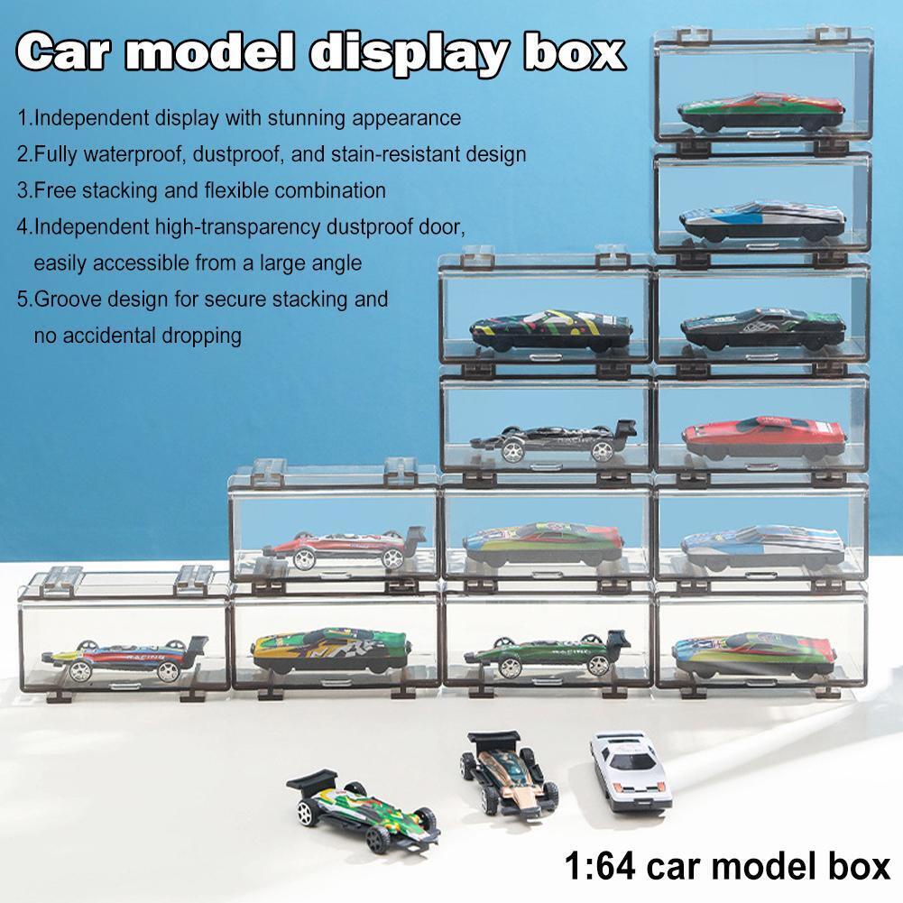 ABS Cover Box For Hot Wheels Car Storage Box 1/64 Diecast Display Case Educational Kids Show