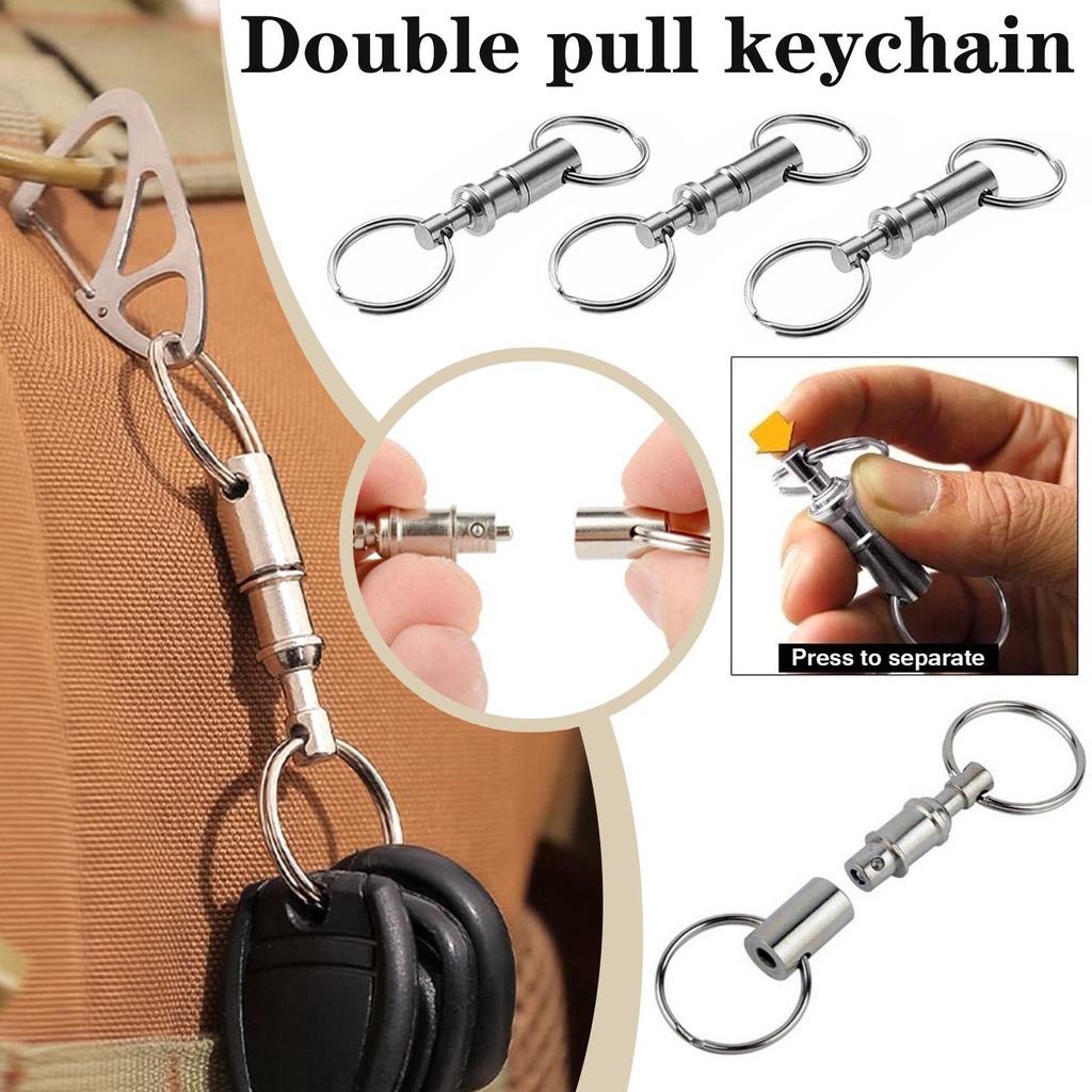 LUC 3pcs Multifunctional Mini Keychain EDC Stainless Steel Keychain