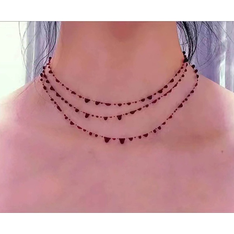 CH*【READY STOCK】 Halloween Party Blood Choker Necklace Adjustable Tiny ...