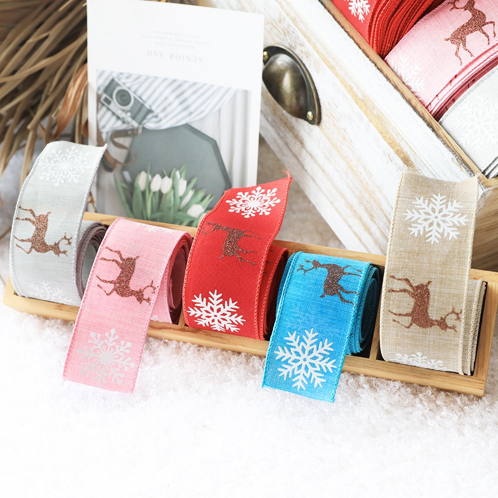 Christmas Plaid Linen Ribbon Decoration/Christmas Tree Red Green Bow ...