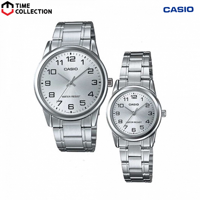 Casio Couple Watch COUPLE-V001D-7B Analog Stainless Steel Strap Watch ...