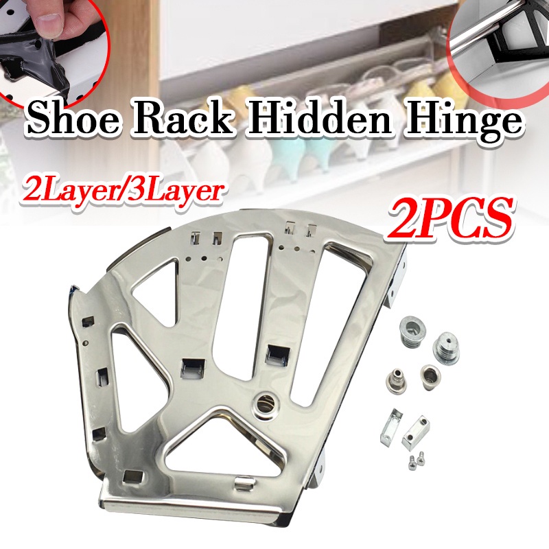2Pcs Flip Hinges 1/2/3 Layers Shoes Hinge Rack Stainless Steel Shopee Philippines