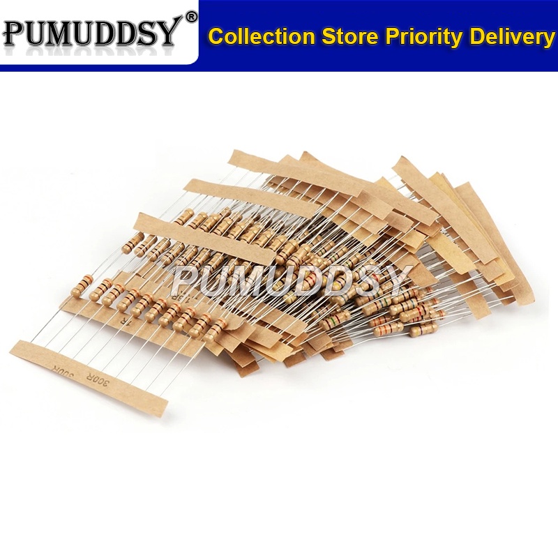 50PCS 1W Carbon Film Resistors 5% 47K-4.7M 100K 200K 300K 1M Ohm Color ...