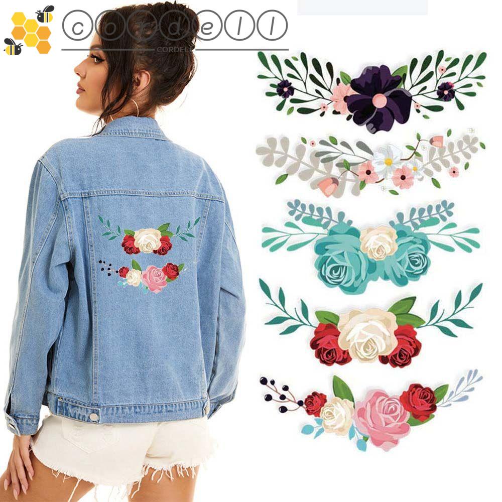 CORDELL 10pcs/Set Clothes Patches Flowers Applique Heat Transfer ...