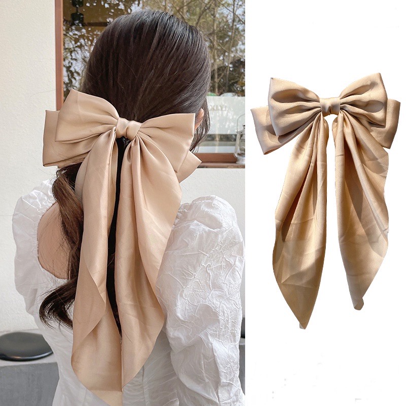 Long Big Korea Bowknot Hairclips Hairpin for Women Girls Hair Accessory ...