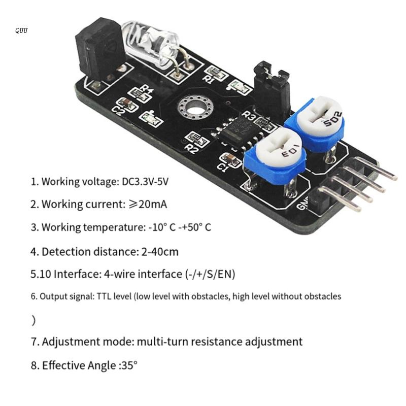 QUU Tracing Sensor Module Line Track Sensor Infrared Obstacle Avoidance ...