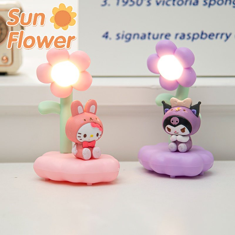 Cute LED Night Light Flower Bedroom Lamp Kids Bedside Lamp Desktop ...