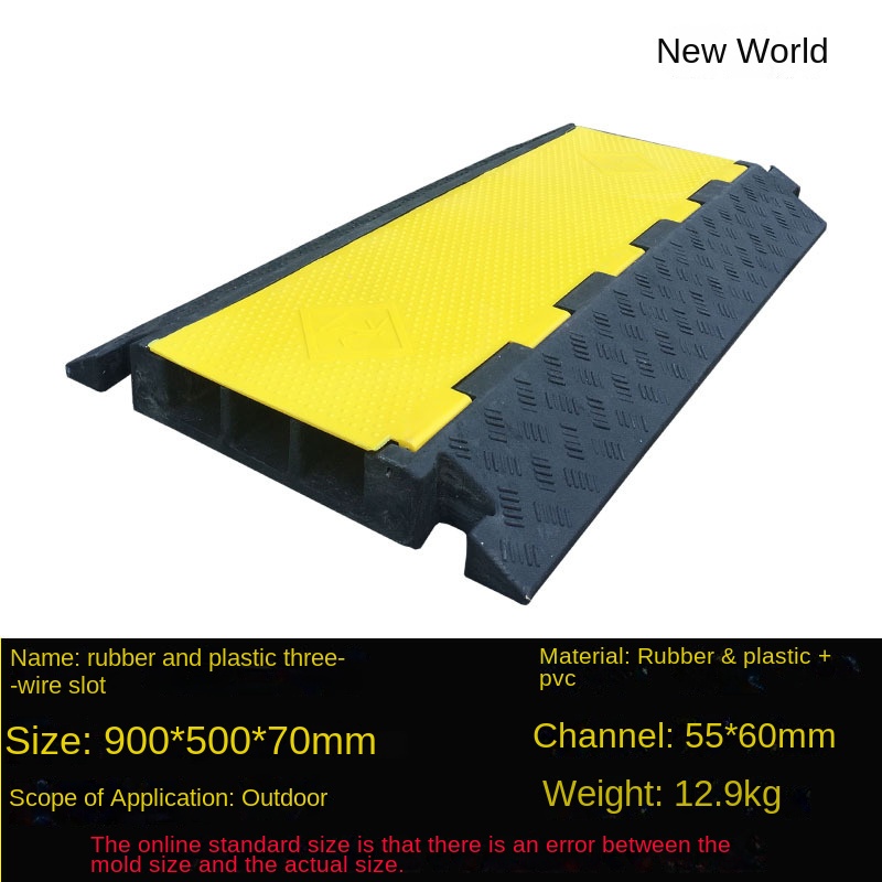 CP-2M Cable Ramp / Protector 3 Channels (Yellow/Black) 100x25x50cm ...