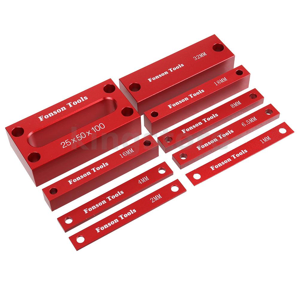 Fonson 9pcs Metric Inch Woodworking Setup Blocks Height Gauge Precision ...