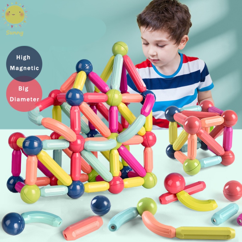 Magnetic 3D Stick Ball Building Blocks Educational Toy Kids Baby Shape ...