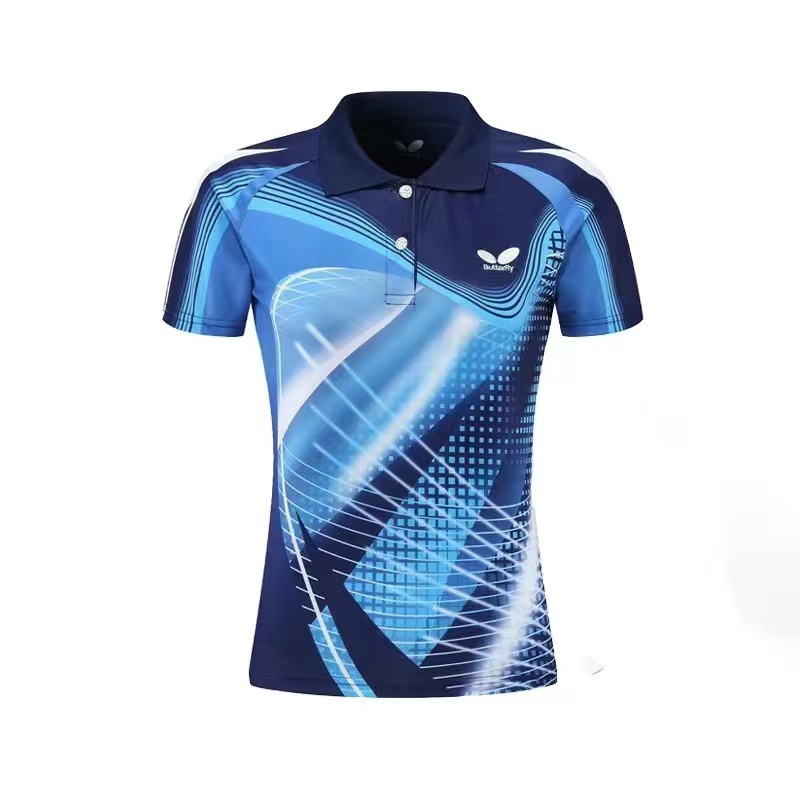 Butterfly New Table Tennis Shirt Polo Neck Short Sleeve Men's and Women ...