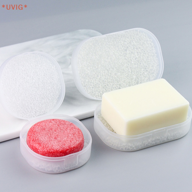 UVIG Portable Travel Soap Dish Box Case Holder With Lid Drain Container