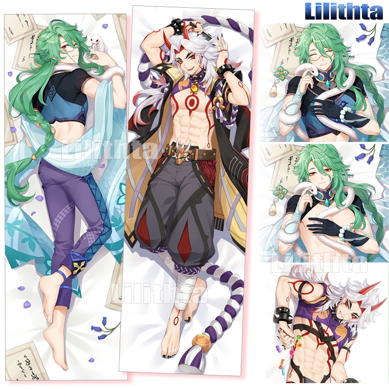 Dakimakura Pillowcase Genshin Impact Baizhu And Arataki Itto Game Anime Character Body Pillow 5626