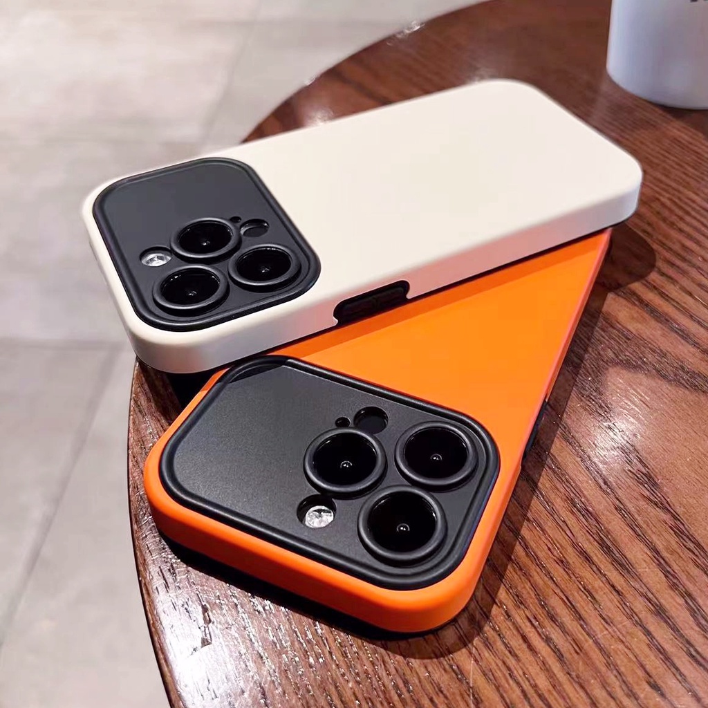 2-in-1 Liquid Silicone Casing Macaron Large Window Soft Shockproof Back ...