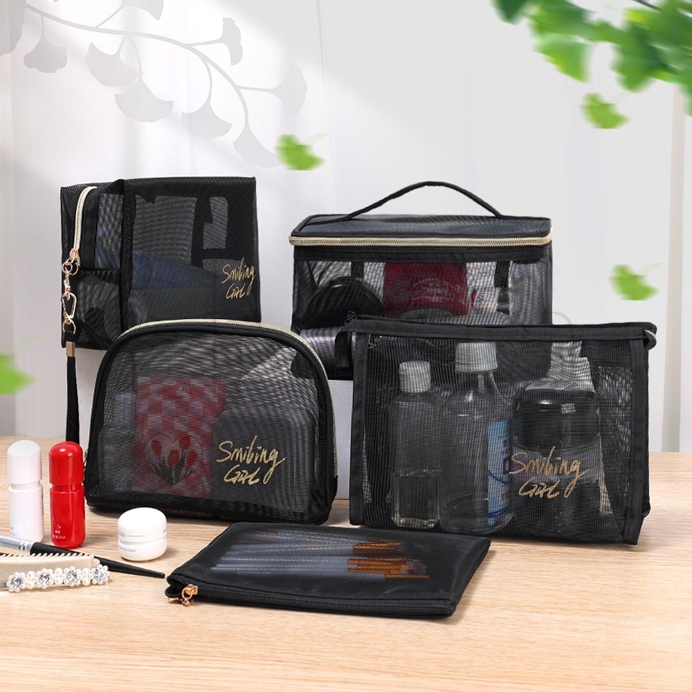 Portable Travel Toiletries Storage Bag Mesh High capacity Waterproof