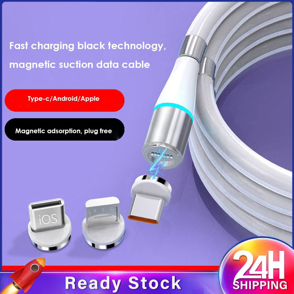 Tao3c Usb Charging Cable Self Winding 2.4a Magnetic Fast Charging Line ...