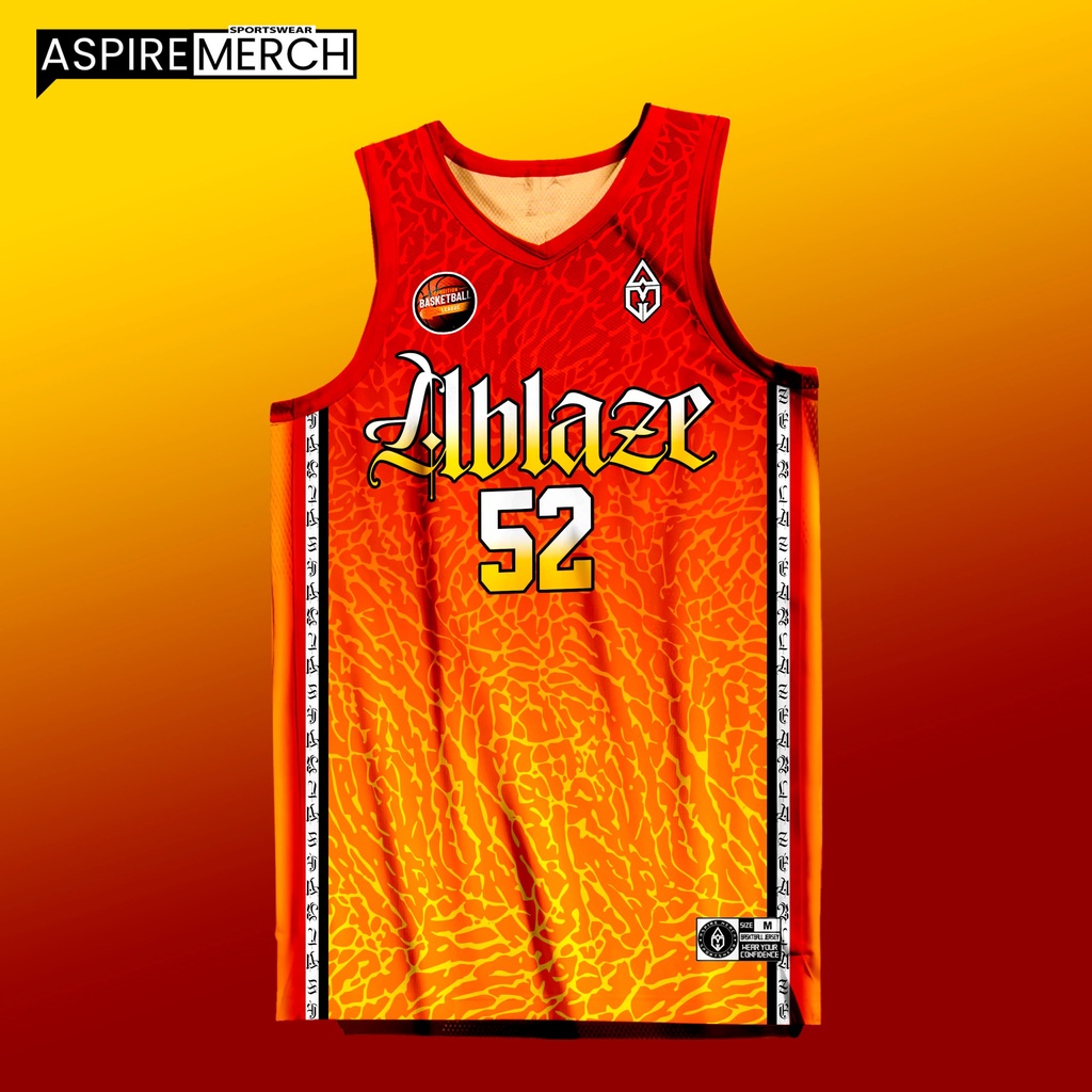 LAVA Concept Design Orange Jersey and Shorts Basketball Terno Men Full