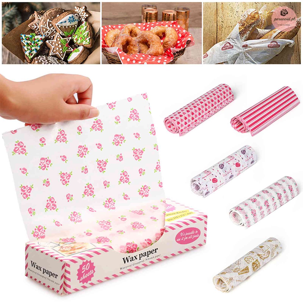 50pcs/box BBQ Food Pad Paper Kitchen Bakeware Printing for Bread ...